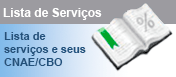 Lista de atividades e seus serviços.